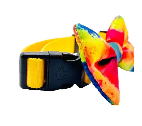 Rainbow Tie Dye - Cutie Ties Dog Bow Tie - One Size