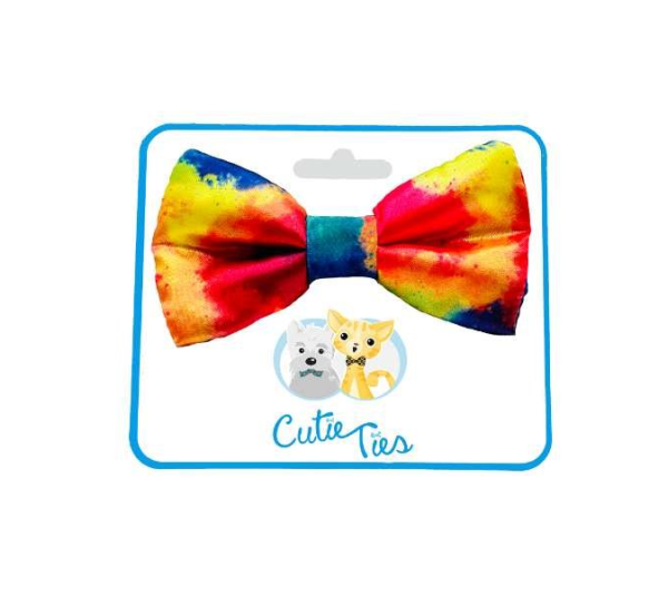 Rainbow Tie Dye - Cutie Ties Dog Bow Tie - One Size
