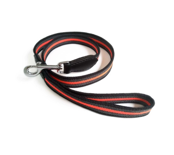 Black  Line - Reflective Anti-Slip Snap Leash (6ft x 1 in) - 6ft x 1 in
