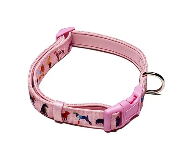 Pink - Dog Collar  - Large- adjustable