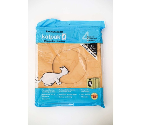 KatPak Biodegradable Litter Box - 4 Pack