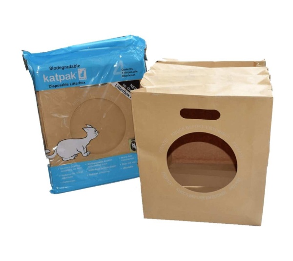KatPak Biodegradable Litter Box - 4 Pack