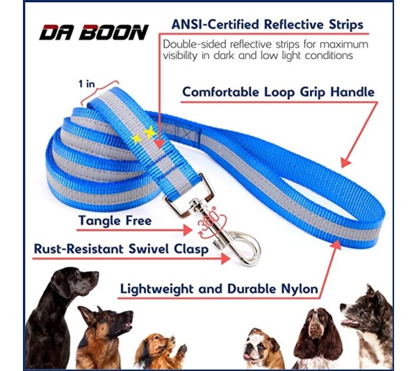 Black - Da Boon Original Double-Sided Reflective Leash