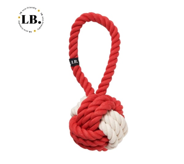 Bright Red/Natural - What-a-Tug Large Twisted Rope Toy