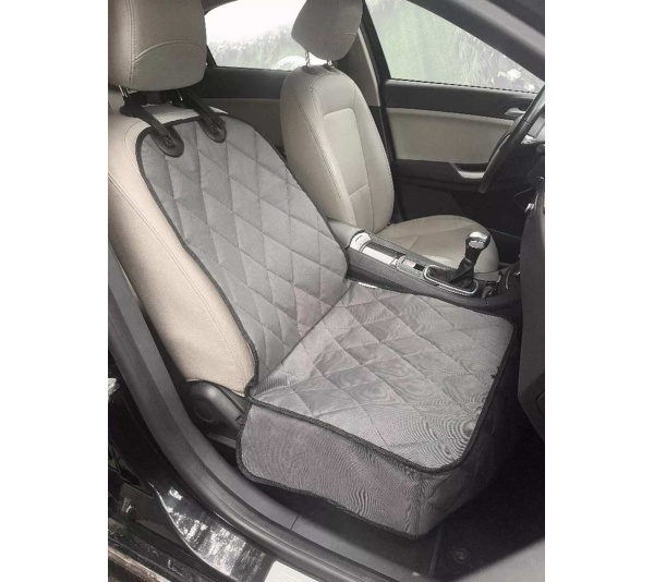 Grey - GOOPAWS Dog Front Car Seat Cover, Waterproof, Scratch Proof & Non Slip, Durable Pet Front Car Seat Cover for Trucks, SUV - 40" L x 20.5" W