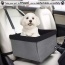 Black - JESPET & GOOPAWS Dog Booster Seats for Cars, Portable Dog Car Seat Travel Carrier with Seat Belt for 24lbs Pets - 16" L x 13" D x 9" H