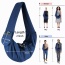 Navy Blue - JESPET Comfy Pet Sling for Small Dog Cat, Hand Free Sling Bag Breathable Soft Knit with Front Pocket, Travel Puppy Carrying Bag, Pet Pouch. Machine Washable - 28" L x 13" H