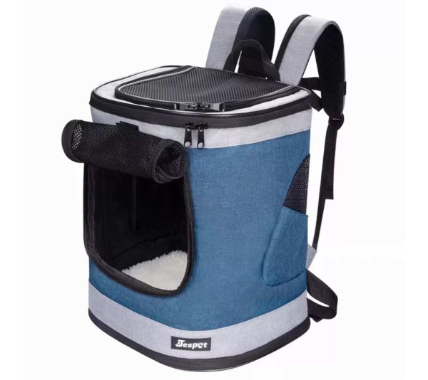 Blue Grey - JESPET Pet Backpack Carrier for Small Dog, Puppy, Soft Carrier Backpack Ideal for Traveling, Hiking, Walking and Outdoor Activities with Family - 13"x 12"x 17"
