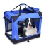 Blue - JESPET Soft Pet Crates Kennel, 3 Door Soft Sided Folding Travel Pet Carrier with Straps and Fleece Mat for Dogs, Cats, Rabbits, Indoor/Outdoor Use with Grey, Blue & Beige, Black - 36"L x 24"W x 27"H