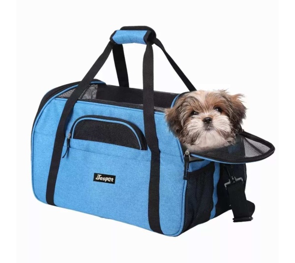 Turquoise Blue - JESPET Soft-Sided Kennel Pet Carrier for Small Dogs, Cats, Puppy, Airline Approved Cat Carriers Dog Carrier Collapsible, Travel Handbag & Car Seat - 17" x 9" x 11.5"