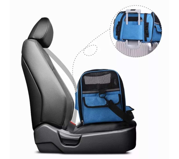 Turquoise Blue - JESPET Soft-Sided Kennel Pet Carrier for Small Dogs, Cats, Puppy, Airline Approved Cat Carriers Dog Carrier Collapsible, Travel Handbag & Car Seat - 19" x 10" x 13"