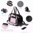 Pink - JESPET Soft-Sided Kennel Pet Carrier for Small Dogs, Cats, Puppy, Airline Approved Cat Carriers Dog Carrier Collapsible, Travel Handbag & Car Seat - 17" x 9" x 11.5"