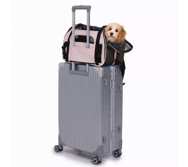 Pink - JESPET Soft-Sided Kennel Pet Carrier for Small Dogs, Cats, Puppy, Airline Approved Cat Carriers Dog Carrier Collapsible, Travel Handbag & Car Seat - 17" x 9" x 11.5"