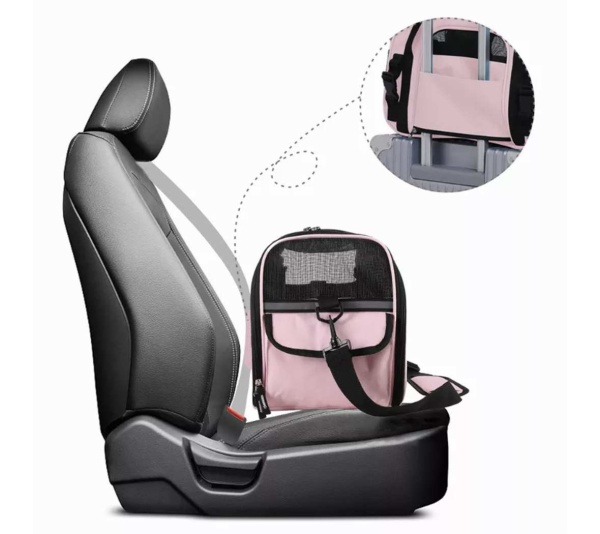 Pink - JESPET Soft-Sided Kennel Pet Carrier for Small Dogs, Cats, Puppy, Airline Approved Cat Carriers Dog Carrier Collapsible, Travel Handbag & Car Seat - 19" x 10" x 13"
