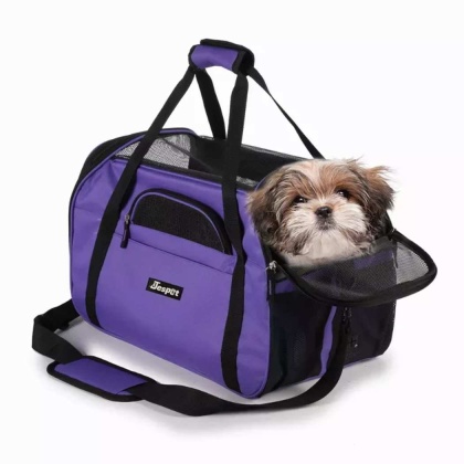 Purple - JESPET Soft-Sided Kennel Pet Carrier for Small Dogs, Cats, Puppy, Airline Approved Cat Carriers Dog Carrier Collapsible, Travel Handbag & Car Seat - 19" x 10" x 13"