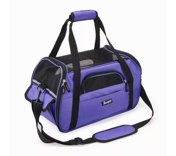 Purple - JESPET Soft-Sided Kennel Pet Carrier for Small Dogs, Cats, Puppy, Airline Approved Cat Carriers Dog Carrier Collapsible, Travel Handbag & Car Seat - 19" x 10" x 13"