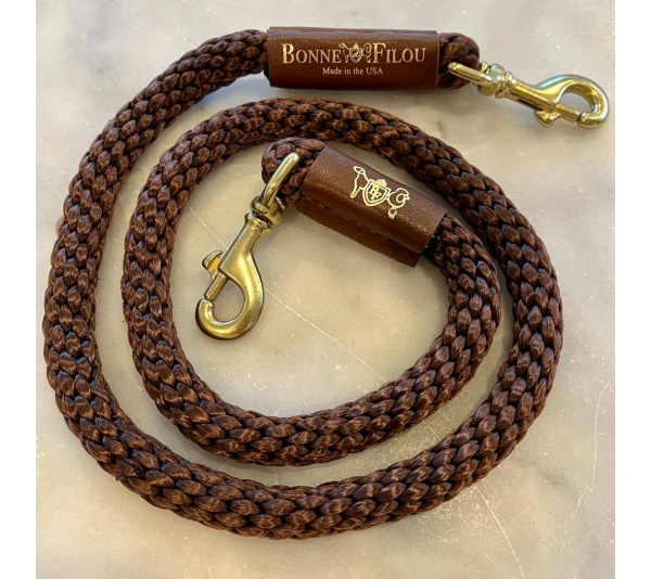 Brown w/ Brown Leather Sleeve - Rope Leash
