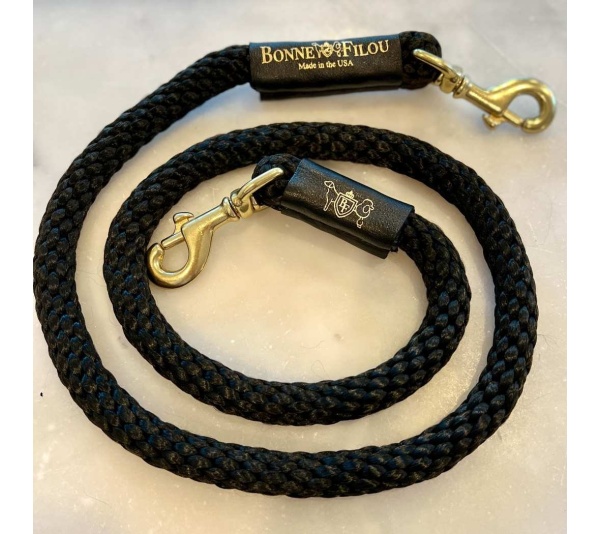 Black w/ Black Leather Sleevee - Rope Leash