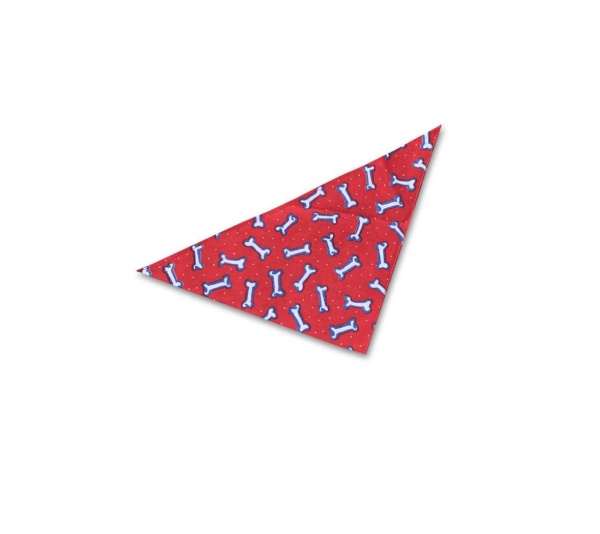 Red with Bones - Dog Bandana - Small - 20"