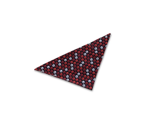 Red/White Paw Print - Dog Bandana - Large - 28"