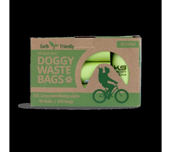 Doggy Waste Bags - Box of 18 Rolls - 270 Bags