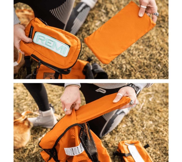 Sunset Orange - Walk-On with Harness & Storage - Small (13-15" Neck 13-18" Chest)