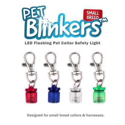 Blue - Blue/White LED - Pet Blinkers Flashing LED Pet Safety Light  - Small Breed