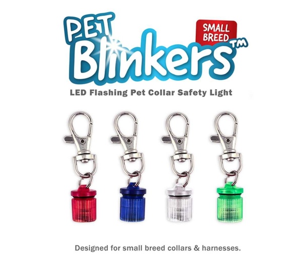 Blue - Blue/White LED - Pet Blinkers Flashing LED Pet Safety Light  - Small Breed