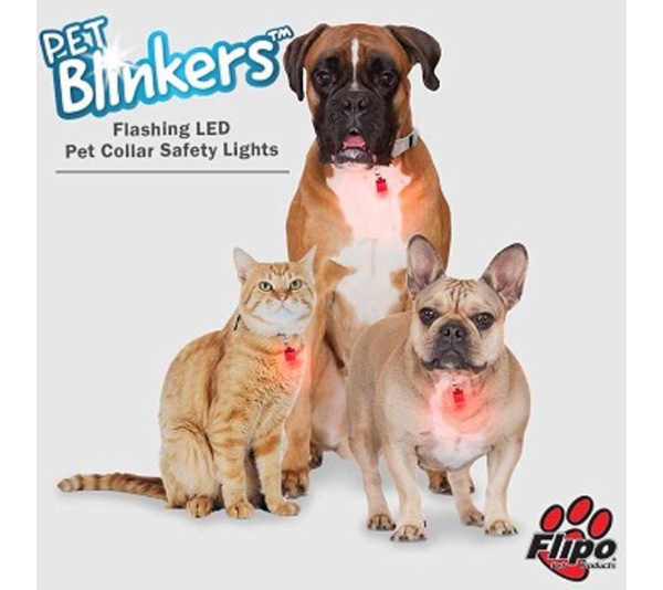 Blue - Blue/White LED - Pet Blinkers Flashing LED Pet Safety Light  - Small Breed