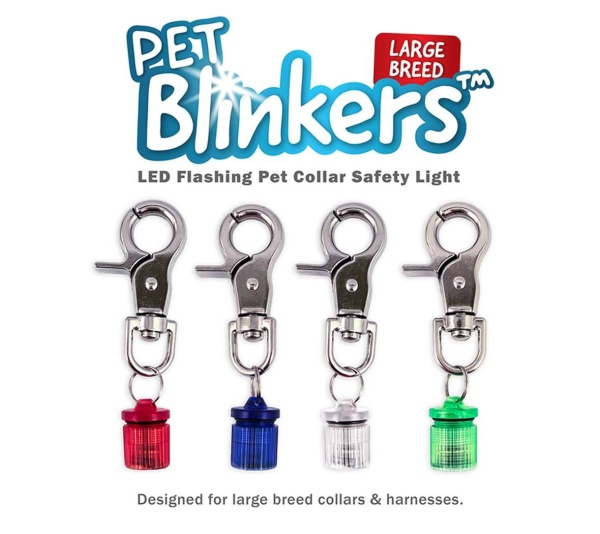 Green - Jade/Blue LED - Pet Blinkers Flashing LED Pet Safety Light  - Large Breed