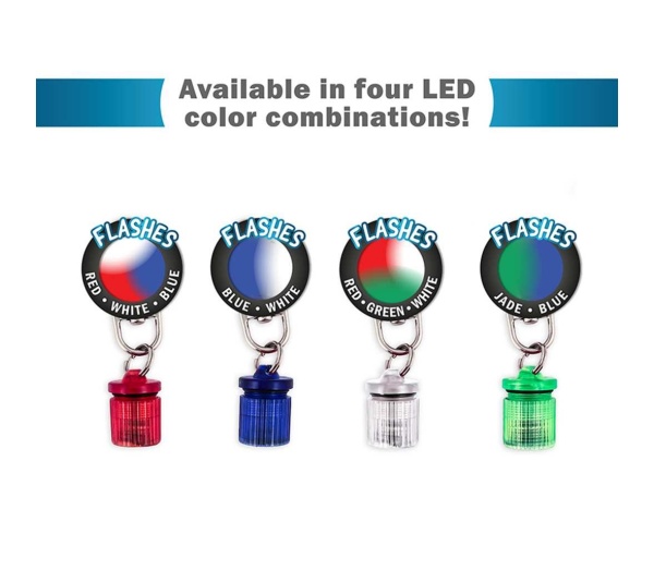 Green - Jade/Blue LED - Pet Blinkers Flashing LED Pet Safety Light  - Large Breed