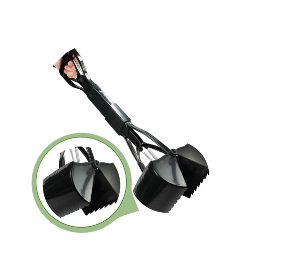 Black - Pet Pooper Scooper - Long-Handled