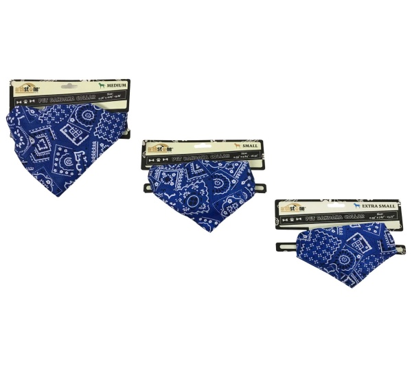 Blue - Western Themed Pet Bandana Collars - Medium