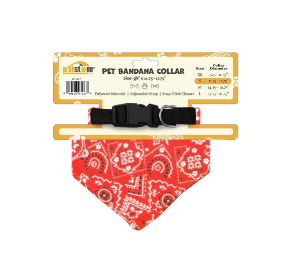 Red - Western Themed Pet Bandana Collars - Small