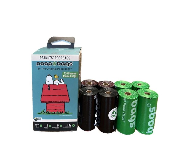 BLACK/GREEN - USDA Biobased Peanuts Unscented Leash Rolls - 20 Bags
