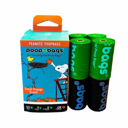 BLACK/GREEN - USDA Biobased Peanuts Orange Scented Leash Rolls - 120 Bags