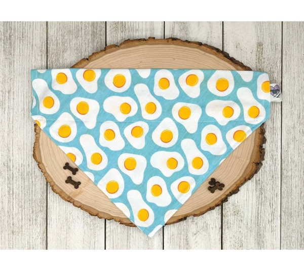 Sunny Side Up Eggs - No Tie Dog Collar Bandana - XSmall