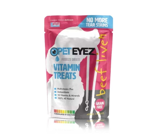 purple - Pet Eyez Vitamin Treats - Beef Liver - 4 x 6