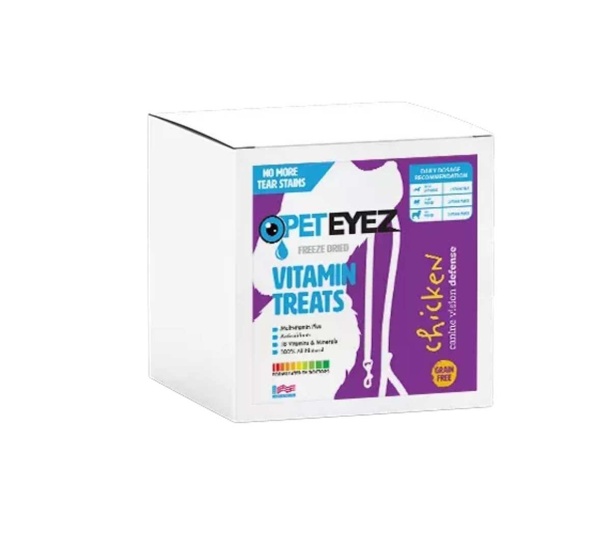 purple - Pet Eyez Vitamin Treats - Chicken - 4 x 6