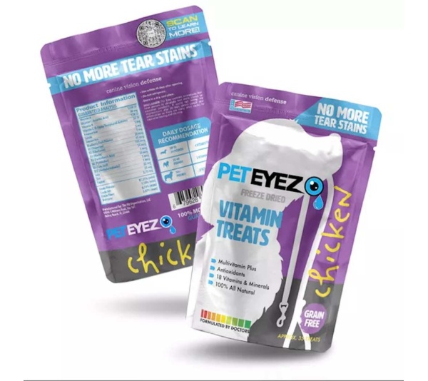 purple - Pet Eyez Vitamin Treats - Chicken - 4 x 6