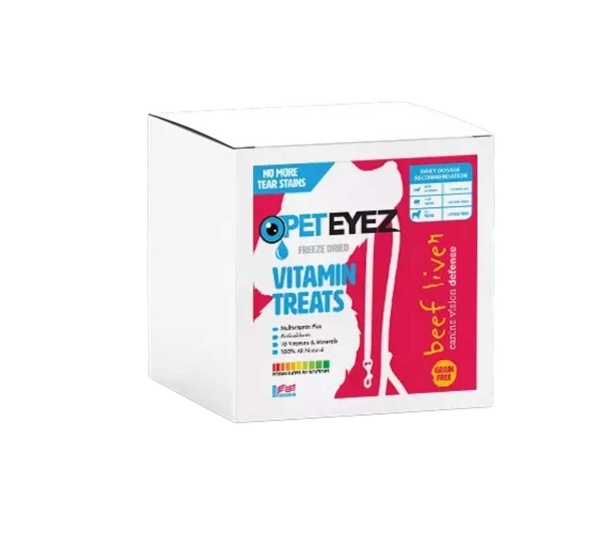 purple - Pet Eyez Vitamin Treats - Beef Liver - 4 x 6