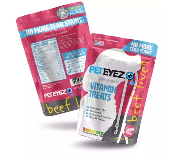 purple - Pet Eyez Vitamin Treats - Beef Liver - 4 x 6