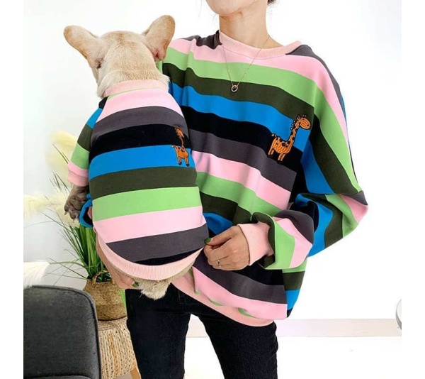 Multi - Giraffe Stripe - Matching Pet and Owner Clothing Set -   XL