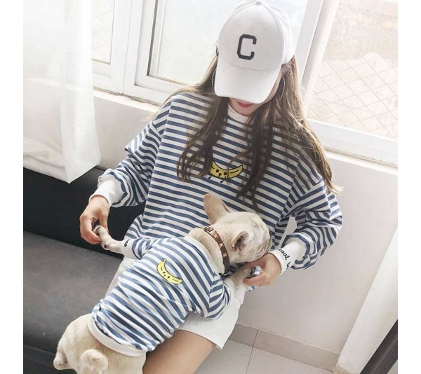 Blue - Stripe Style - Matching Pet and Owner Clothing Set -   3XL