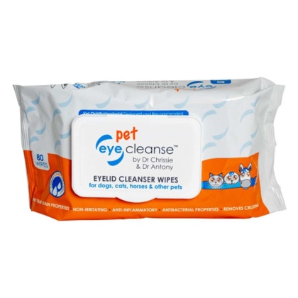 Orange, White, Blue And Black - Pet Eye Cleanse Wipes by Dr. Chrissie and Dr. Antony - 80 count