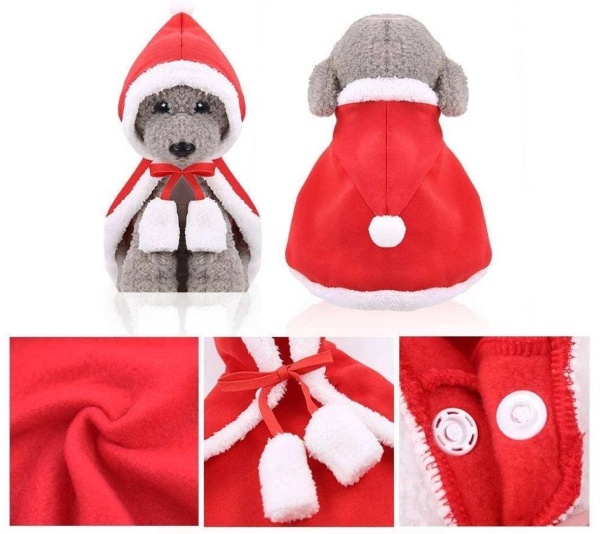 Red/White - Merry Christmas Pets Whole Costume set -  Small
