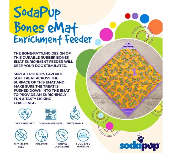 Purple - Bones Design eMat Enrichment Lick Mat