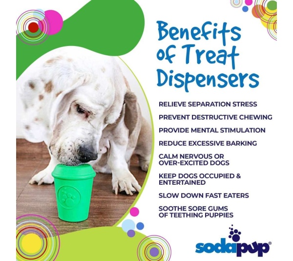 Green - Coffee Cup Durable Rubber Chew Toy and Treat Dispenser - Medium