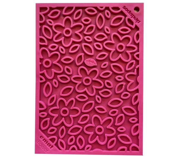 Pink - Flower Power Design eMat Enrichment Lick Mat  - Large