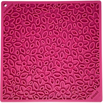 Pink - Flower Power Design eMat Enrichment Lick Mat  - Small
